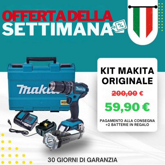 KIT ORIGINALE - TRAPANO AD IMPATTO POTENTE + 45 ACCESSORI + 2 BATTERIE 48V - SUPER OFFERTA