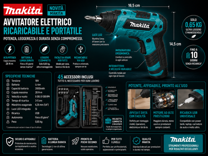 Makita 12V | Avvitatore Portatile ad Alta Potenza • 10 Giorni Senza Ricarica | Novità Makita 2026